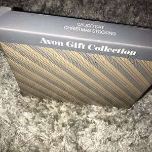 Avon gift collection calico cat christmas stocking